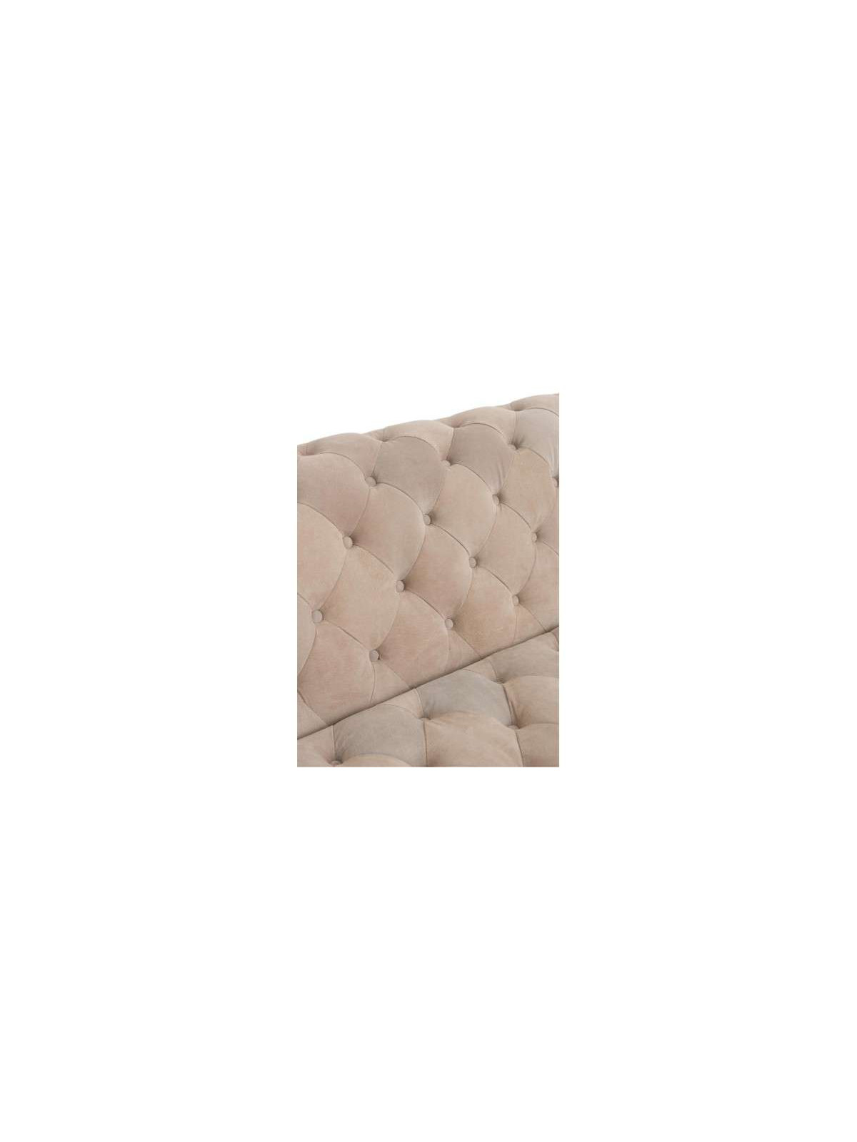 Canapé capitonné velours beige cubique