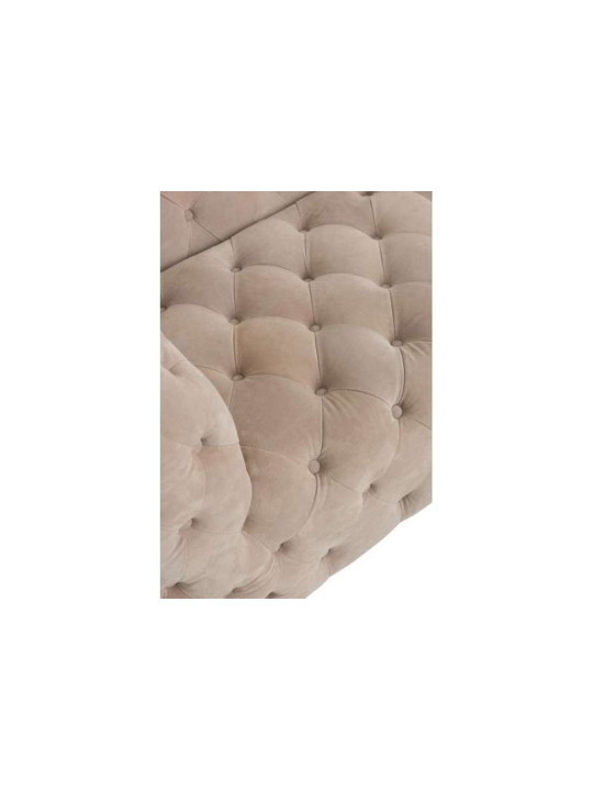 Canapé capitonné velours beige cubique