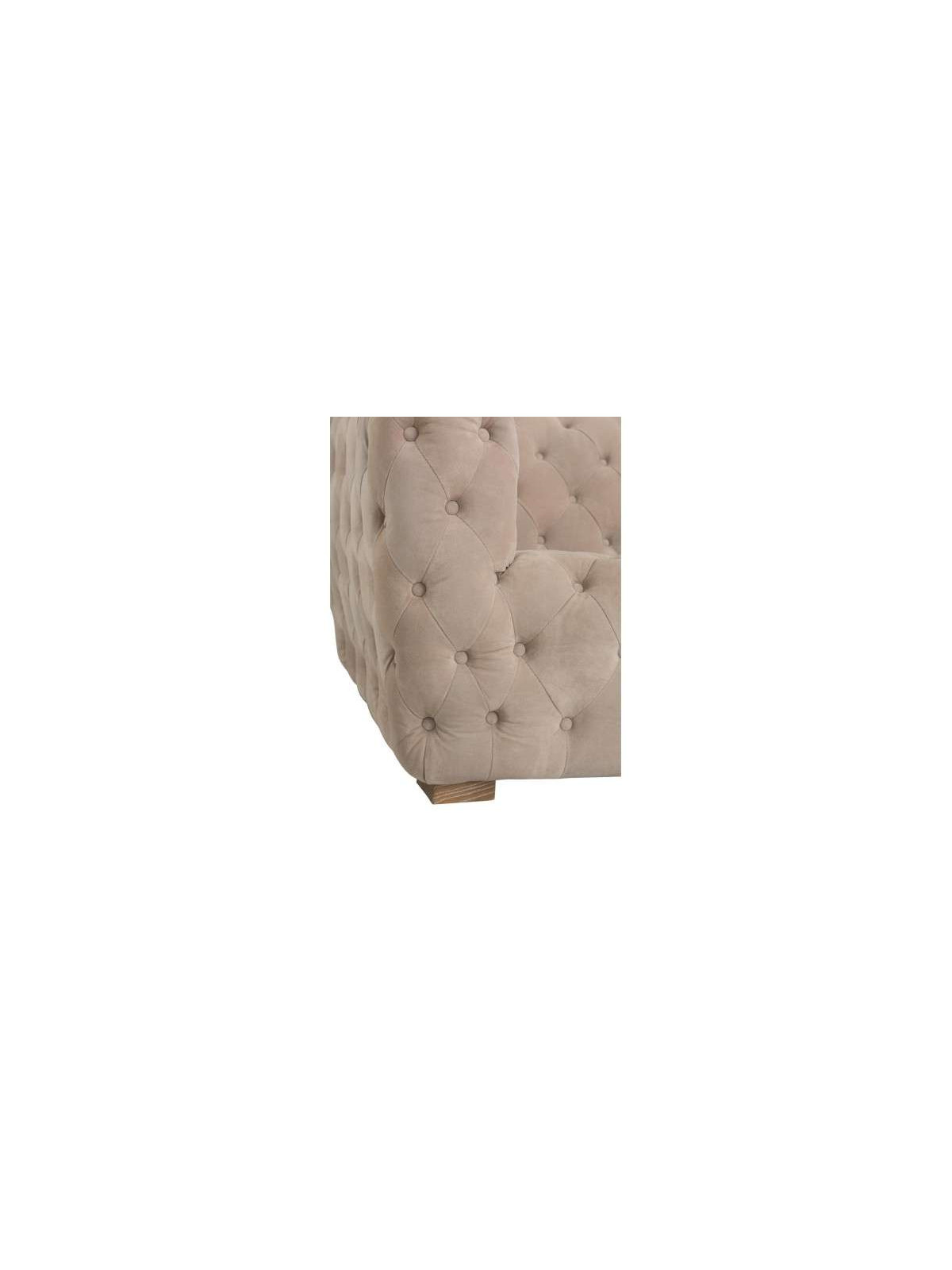 Canapé capitonné velours beige cubique