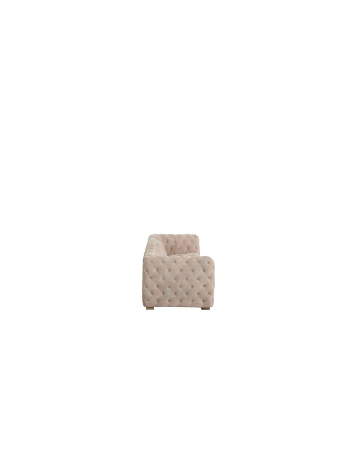 Canapé capitonné velours beige cubique