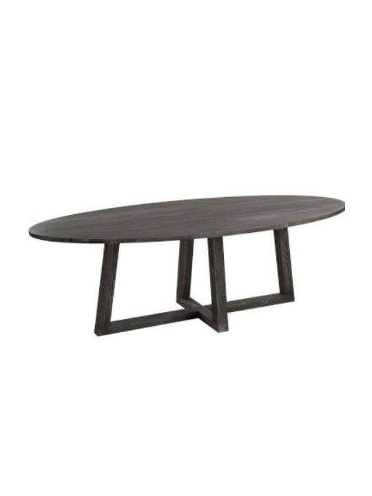 Table ovale moderne bois brun foncé Table ovale moderne bois brun foncé