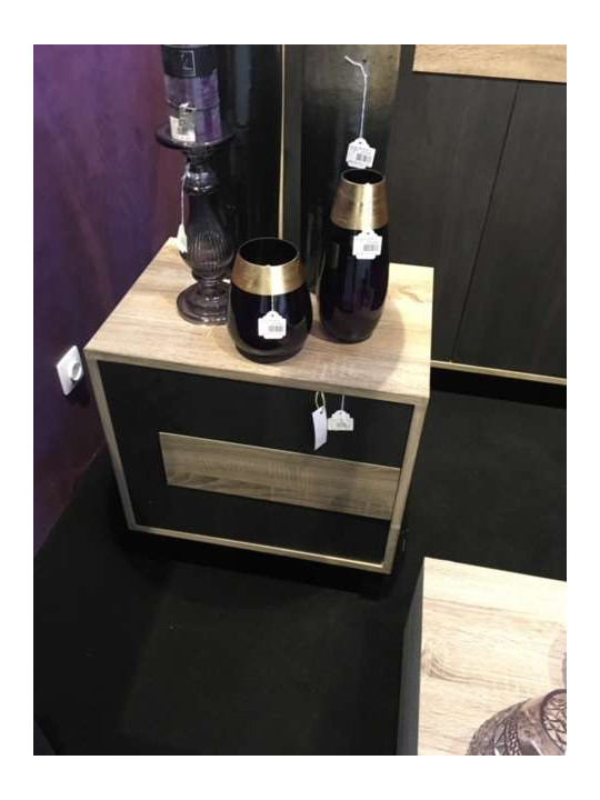 Chevet contemporain bois clair et bois noir Jolipa Chevet contemporain bois clair et bois noir Jolipa