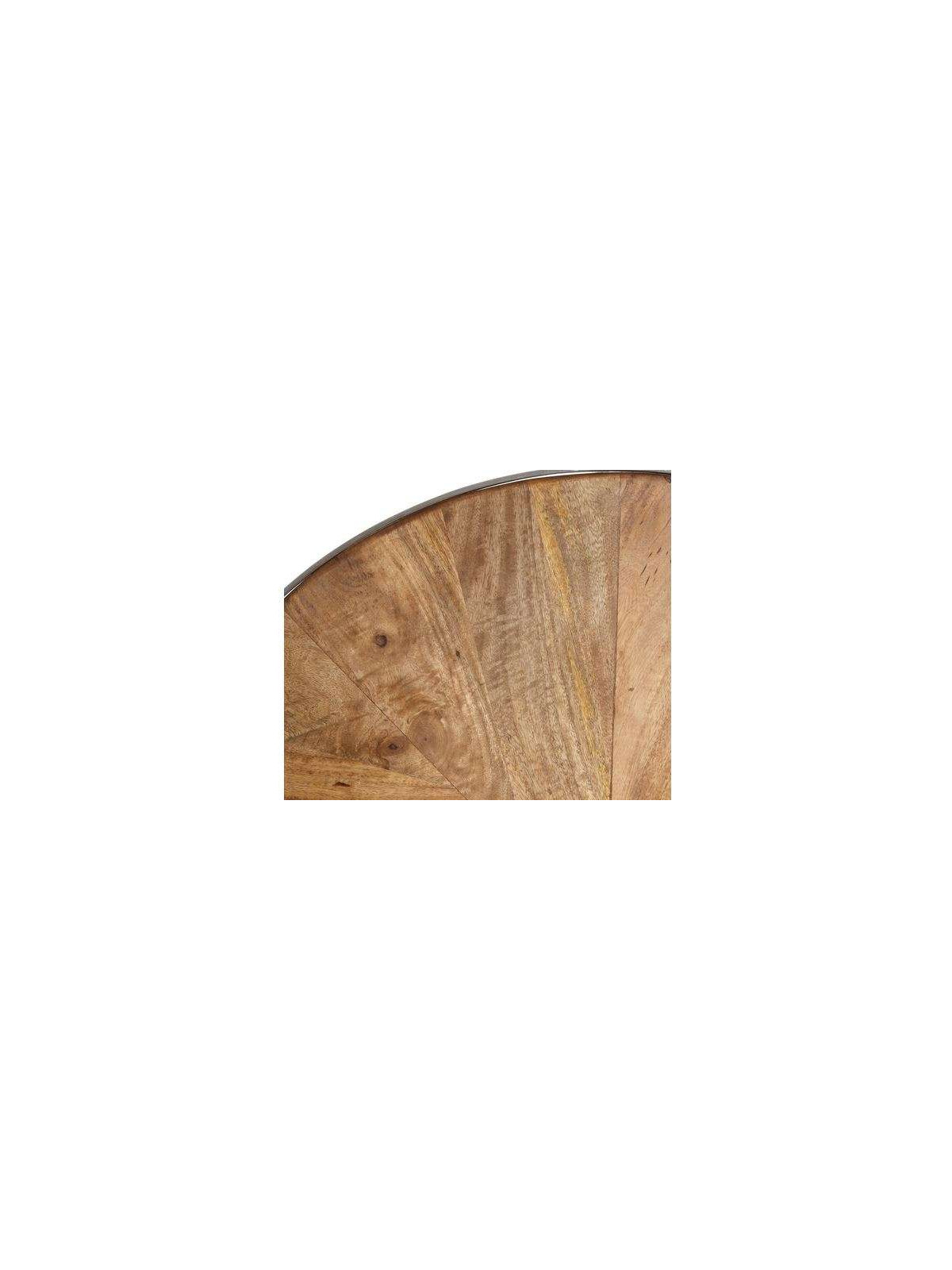 Tables basses chics rondes acier et manguier