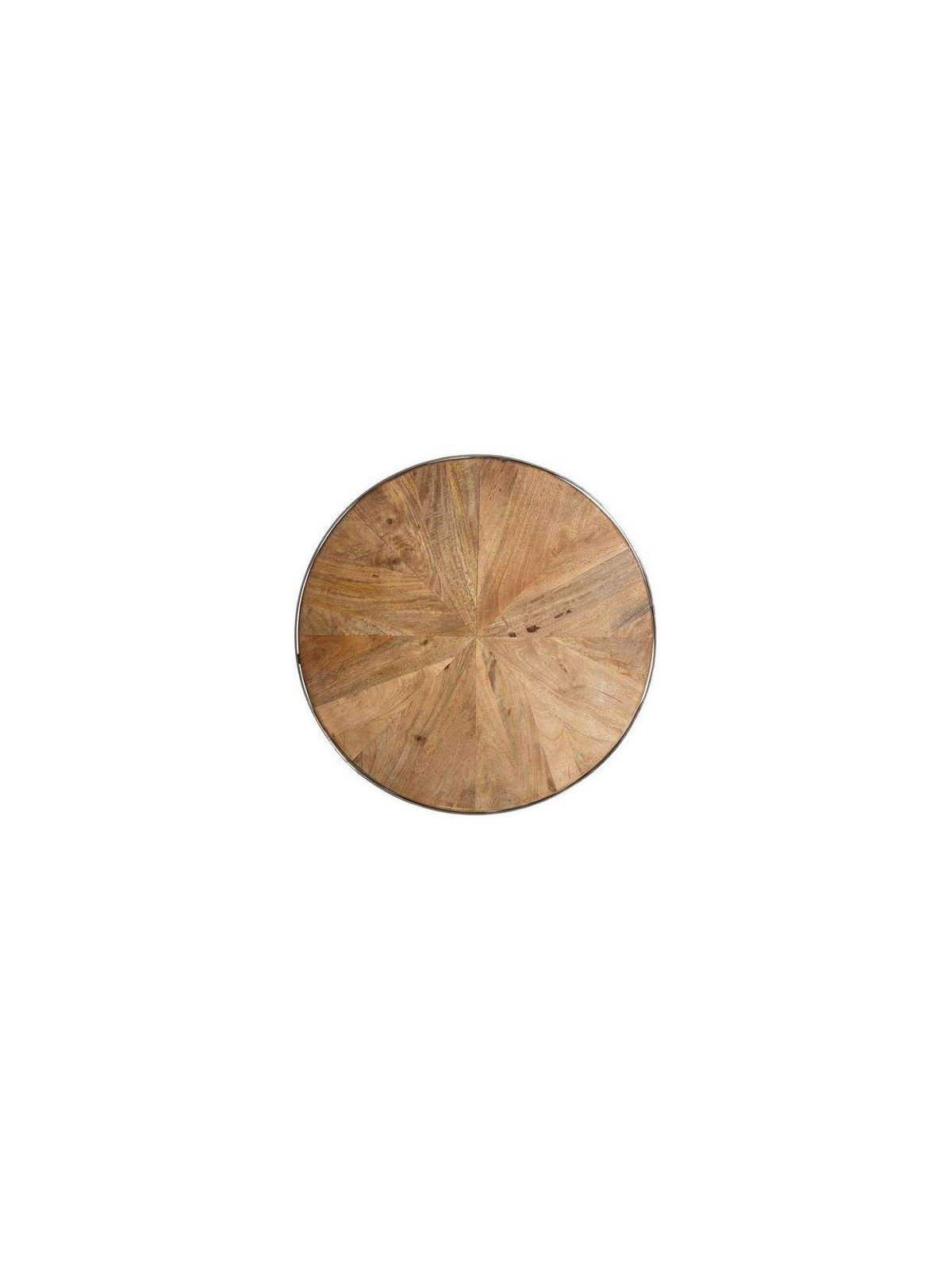 Tables basses chics rondes acier et manguier