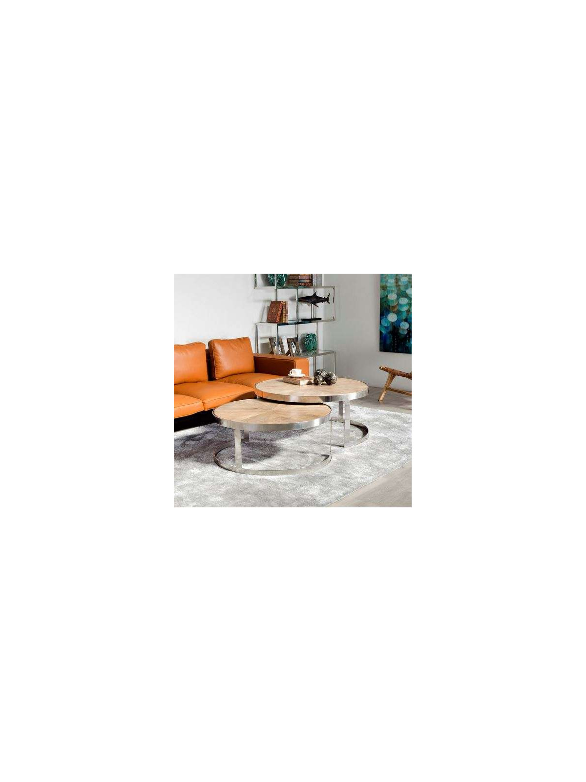 Tables basses chics rondes acier et manguier