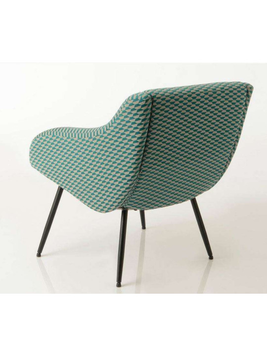 Fauteuil tapissé moderne bleu et beige Fauteuil tapissé moderne bleu et beige
