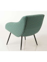 Fauteuil tapissé moderne bleu et beige Fauteuil tapissé moderne bleu et beige