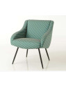 Fauteuil tapissé moderne bleu et beige Fauteuil tapissé moderne bleu et beige