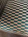 Fauteuil tapissé moderne bleu et beige Fauteuil tapissé moderne bleu et beige