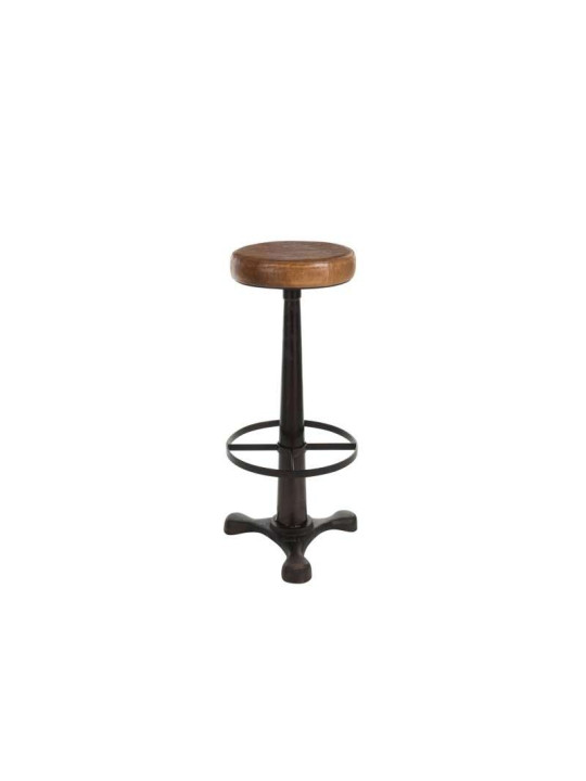 Tabouret de bar industriel reglable cuir marrron