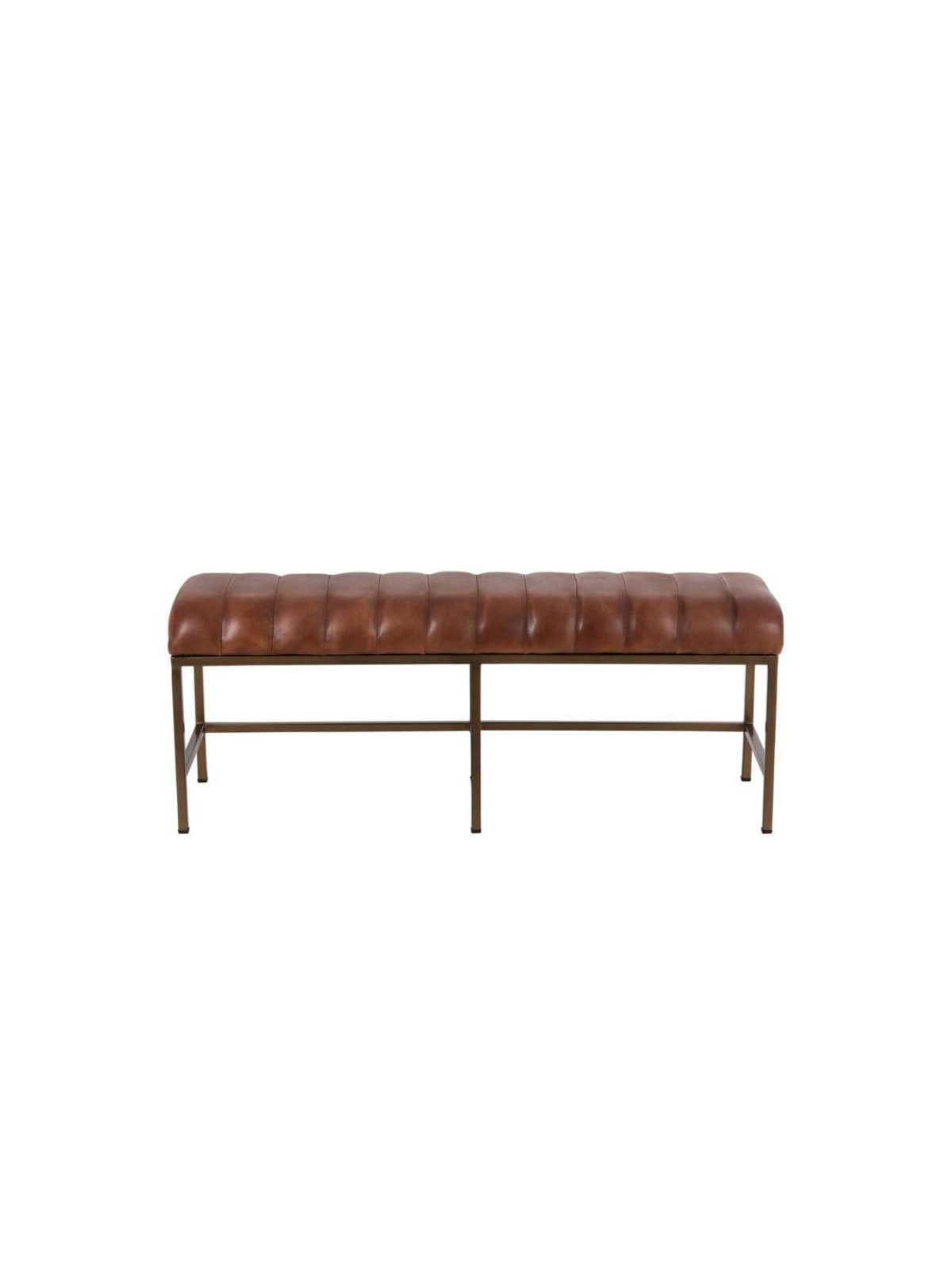Grand banc vintage cuir marron Jolipa