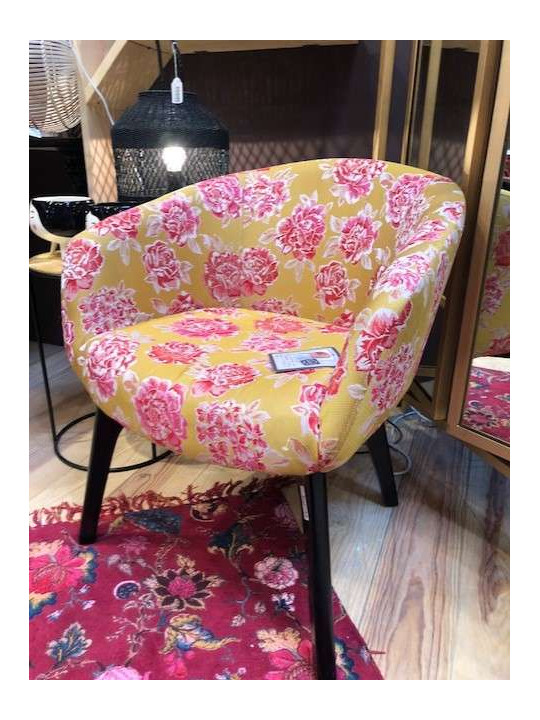 Fauteuil tapissé fleuri Amadeus