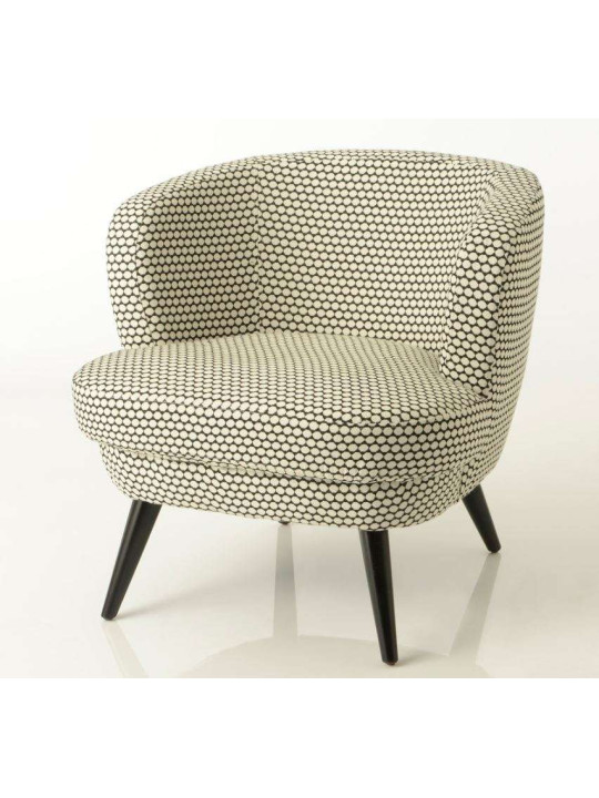 Fauteuil arrondi noir et blanc Denver