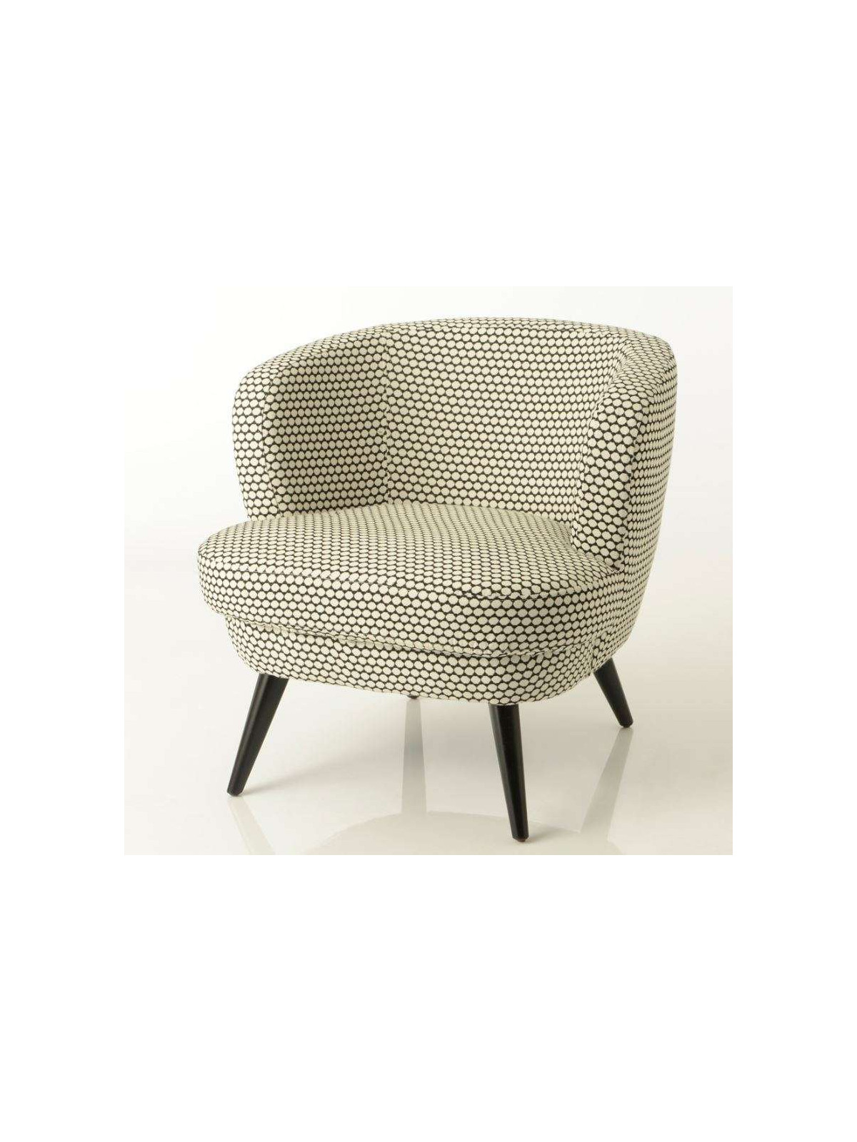 Fauteuil arrondi noir et blanc Denver