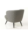 Fauteuil arrondi noir et blanc fond noir Denver