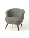 Fauteuil arrondi noir et blanc fond noir Denver