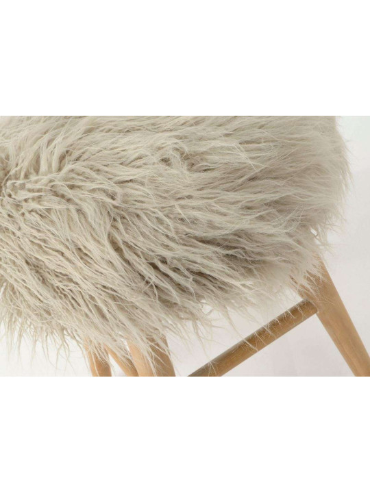 Tabouret fourrure beige Amadeus