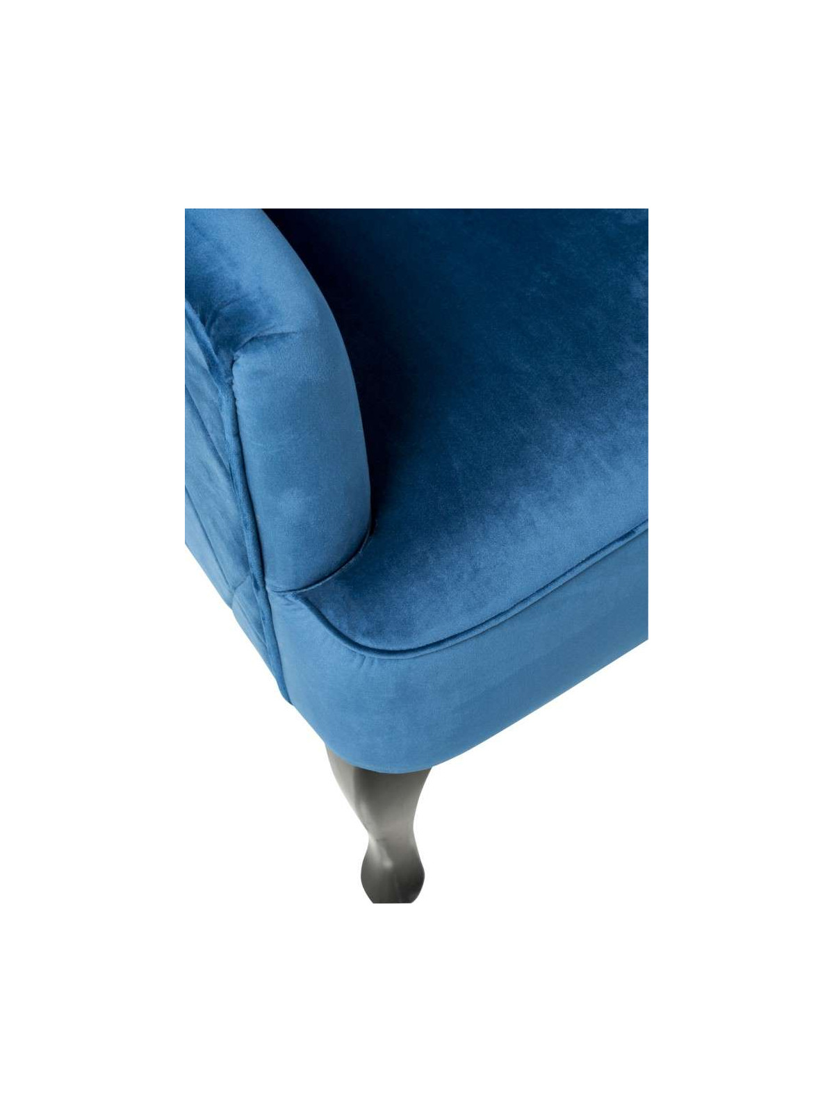 Fauteuil bleu dossier haut capitonné