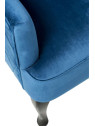 Fauteuil bleu dossier haut capitonné Fauteuil bleu dossier haut capitonné