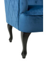 Fauteuil bleu dossier haut capitonné Fauteuil bleu dossier haut capitonné