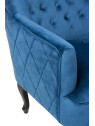 Fauteuil bleu dossier haut capitonné Fauteuil bleu dossier haut capitonné