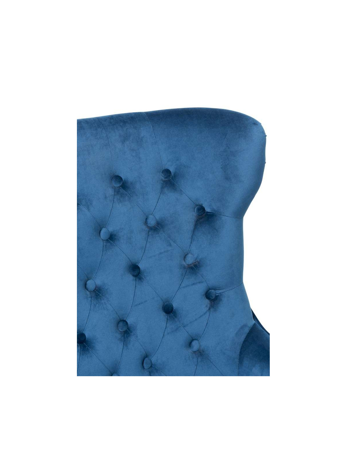 Fauteuil bleu dossier haut capitonné