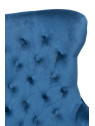 Fauteuil bleu dossier haut capitonné Fauteuil bleu dossier haut capitonné