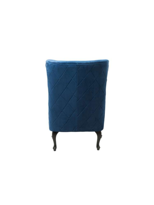 Fauteuil bleu dossier haut capitonné Fauteuil bleu dossier haut capitonné