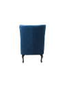 Fauteuil bleu dossier haut capitonné Fauteuil bleu dossier haut capitonné