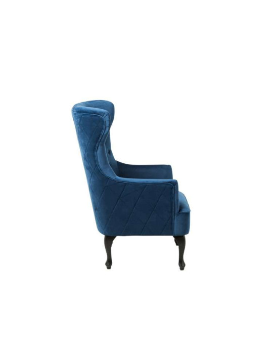 Fauteuil bleu dossier haut capitonné Fauteuil bleu dossier haut capitonné