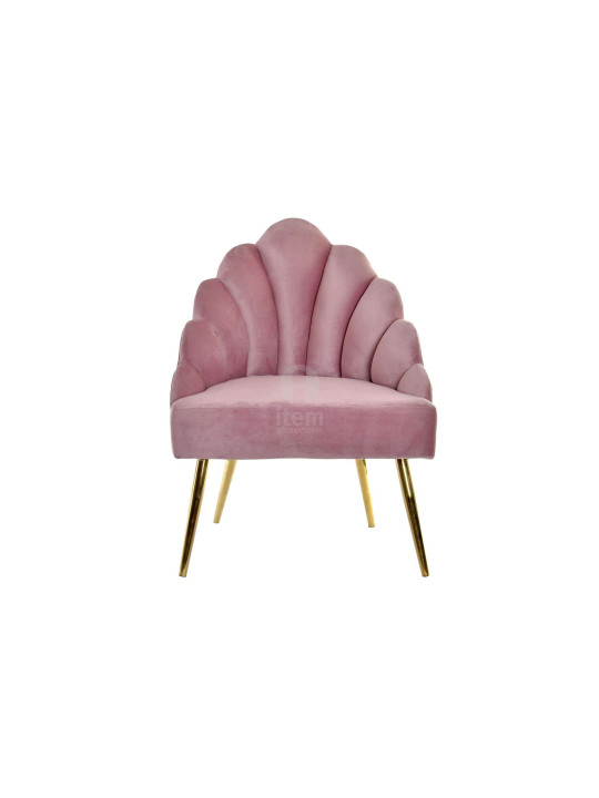 Chaise velours rose coquillage chic Chaise velours rose coquillage chic