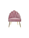 Chaise velours rose coquillage chic Chaise velours rose coquillage chic