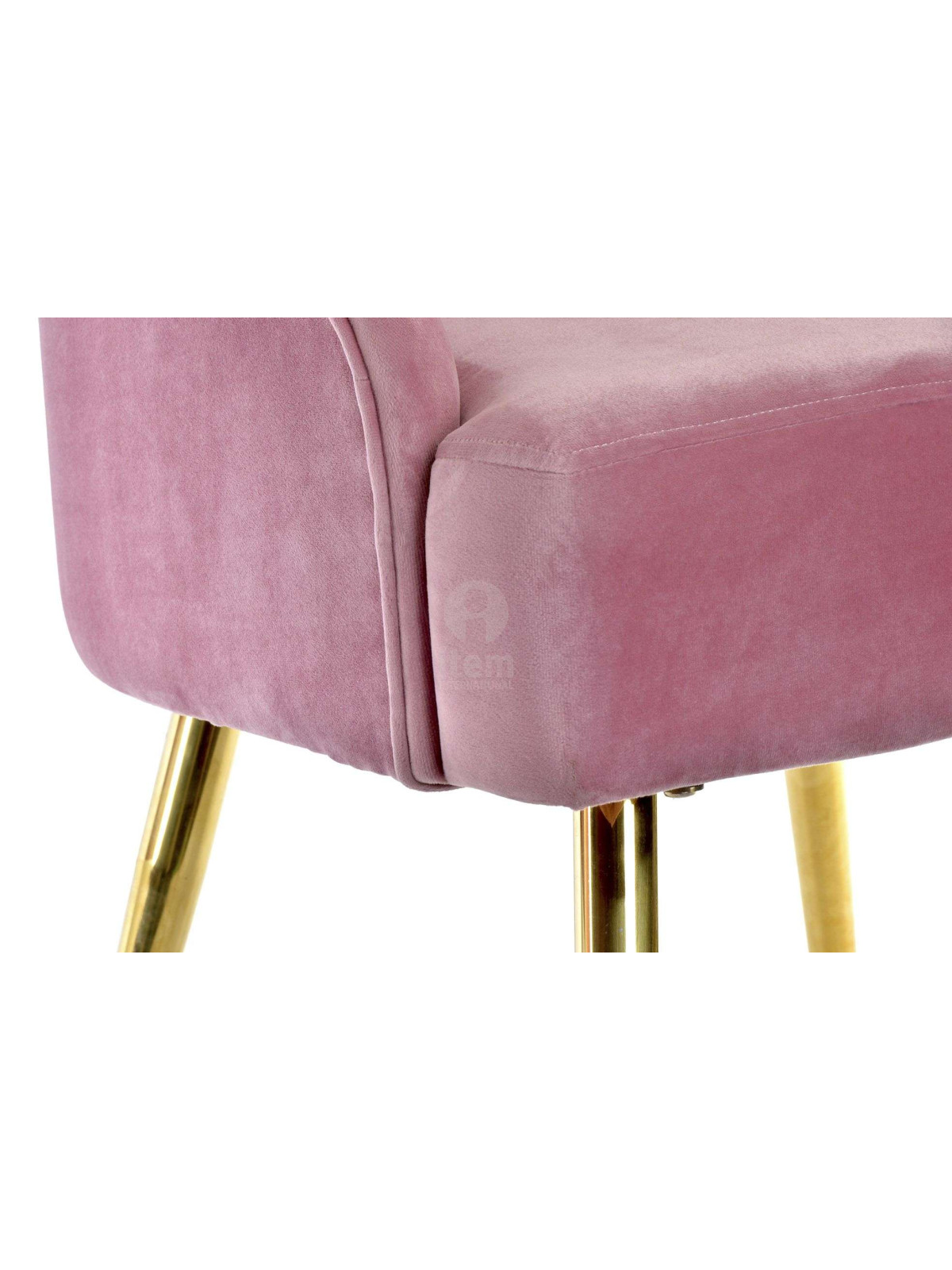 Chaise velours rose coquillage chic