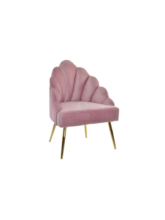 Chaise velours rose coquillage chic Chaise velours rose coquillage chic