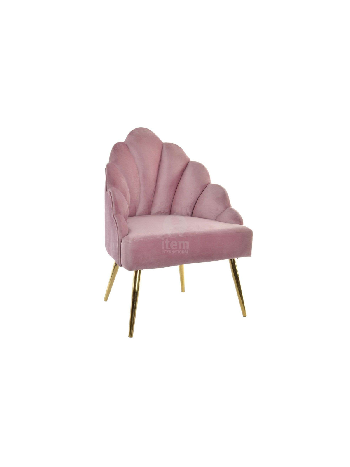 Chaise velours rose coquillage chic