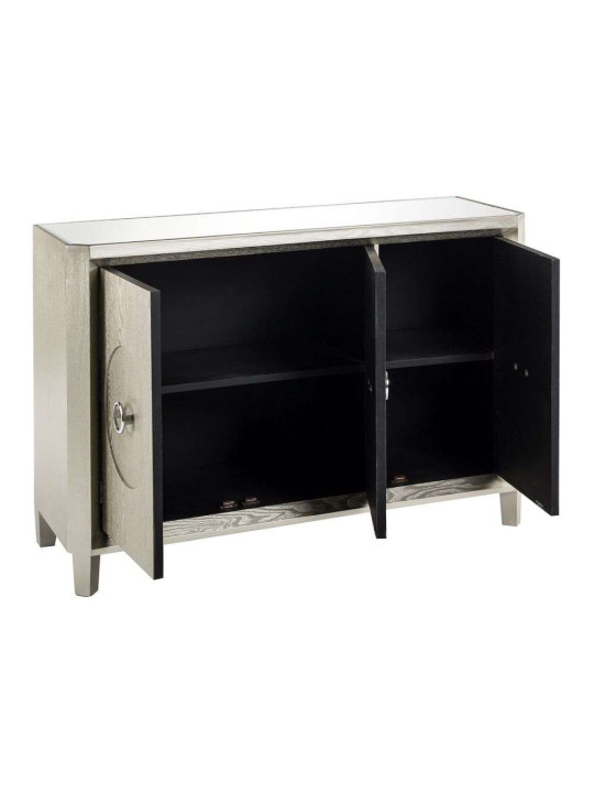 Buffet argenté avec un plateau en miroir 3 portes Buffet argenté avec un plateau en miroir 3 portes