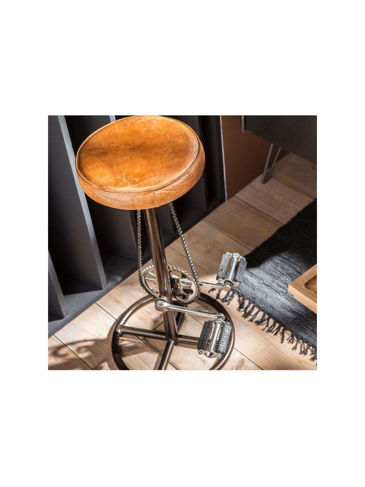 Tabouret de bar industriel vélo