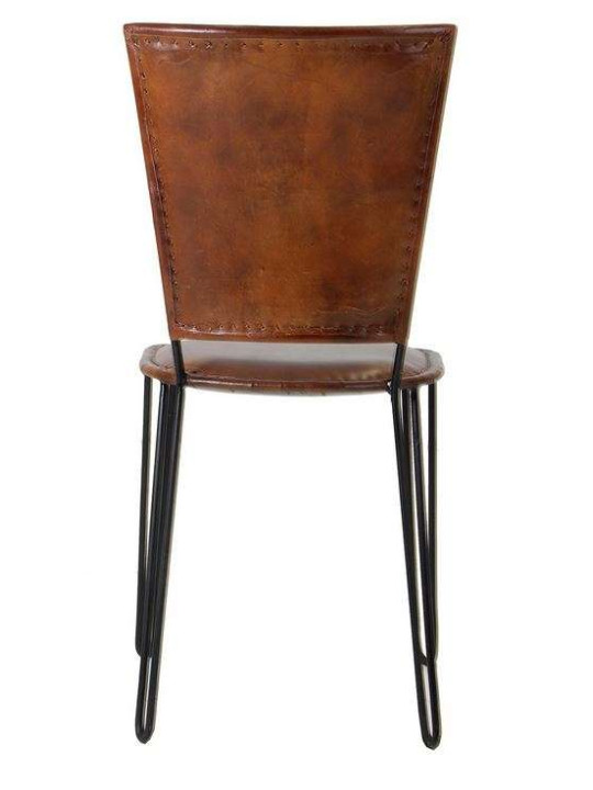 Fauteuil vintage simili cuir marron