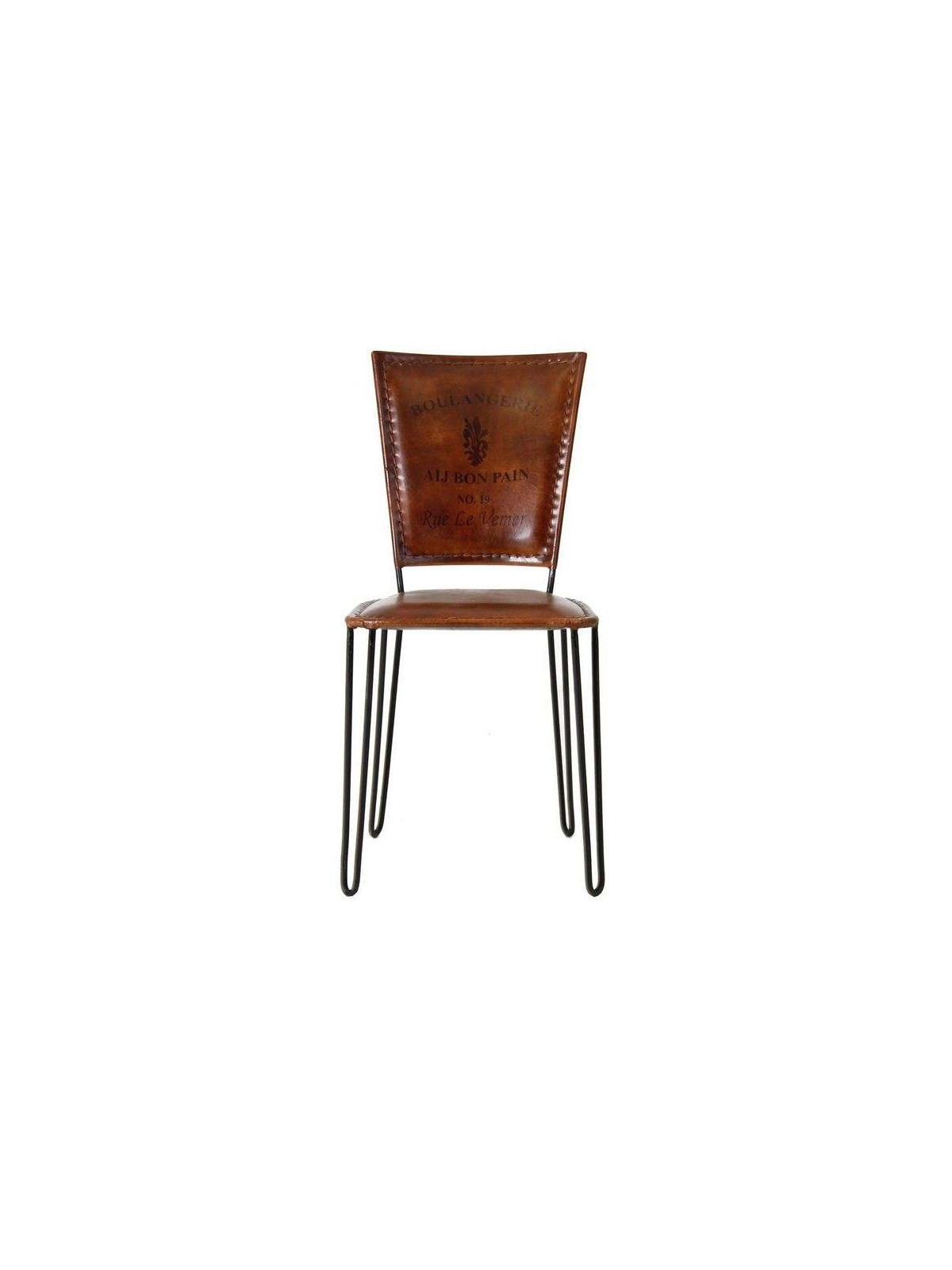 Fauteuil vintage simili cuir marron