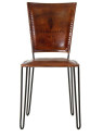 Fauteuil vintage simili cuir marron