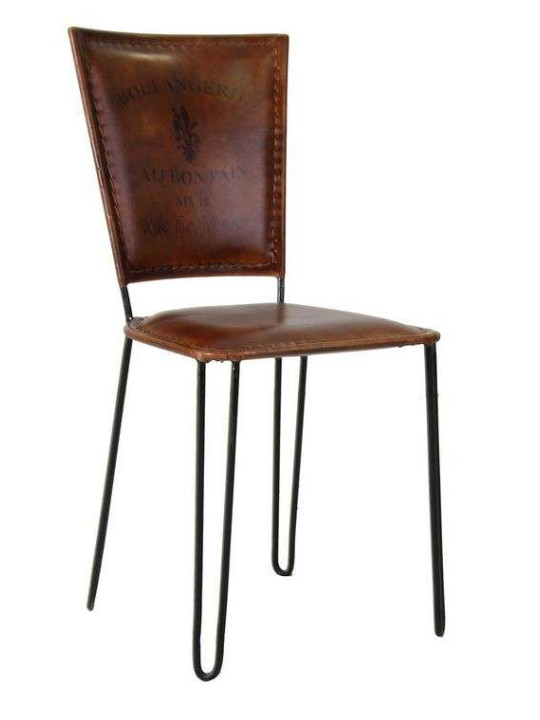 Fauteuil vintage simili cuir marron