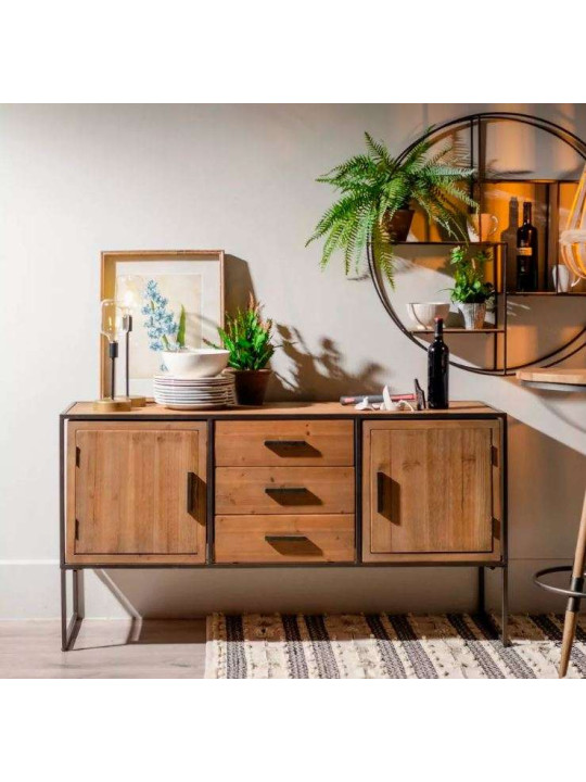 Buffet contemporain bois, métal et verre Léon Buffet contemporain bois, métal et verre Léon