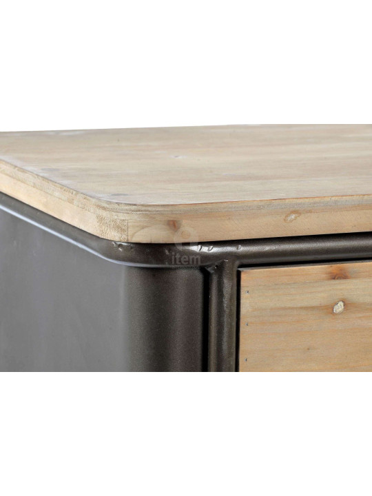Buffet vintage indus avec casiers bouteilles