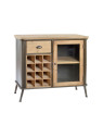 Buffet vintage indus avec casiers bouteilles