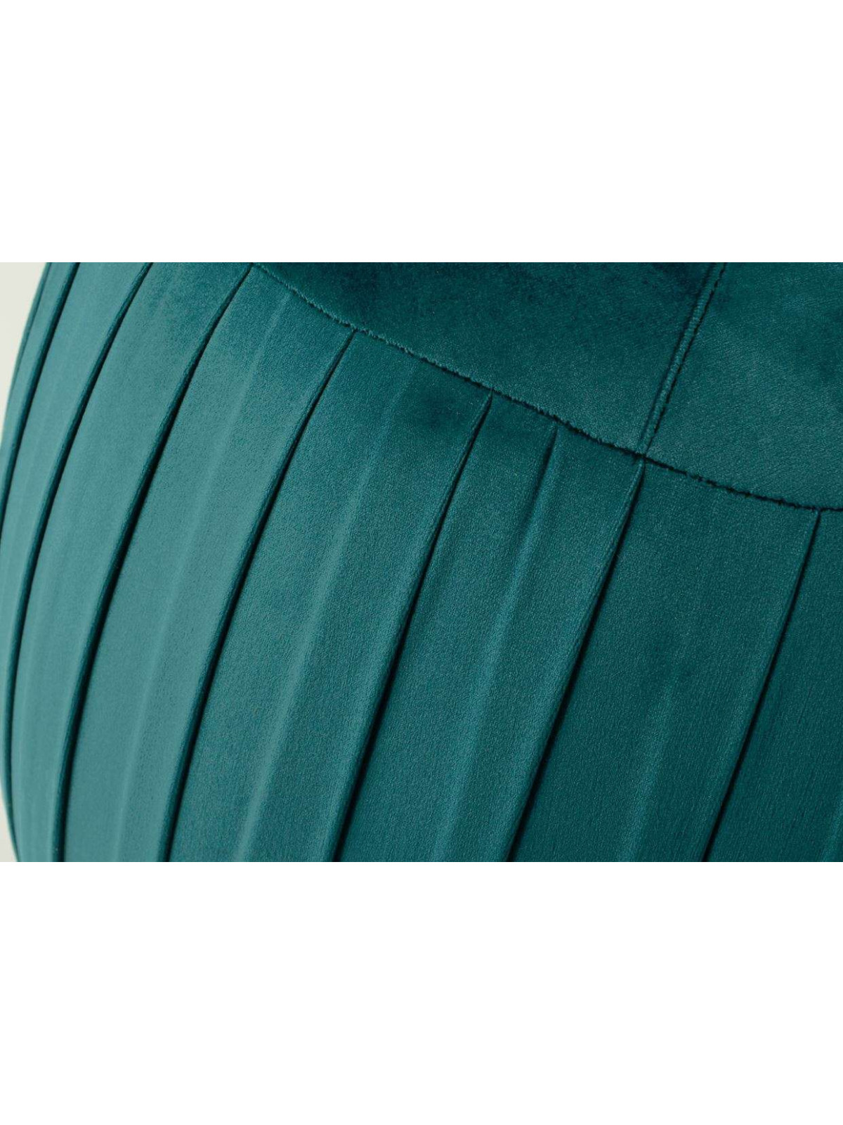 Pouf rond chic vert velours plissé