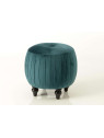 Pouf rond chic vert velours plissé
