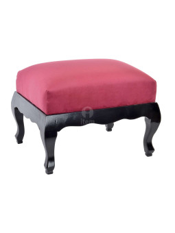 Pouf repose pieds rouge baroque