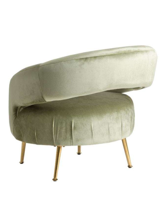 Fauteuil vert satiné design