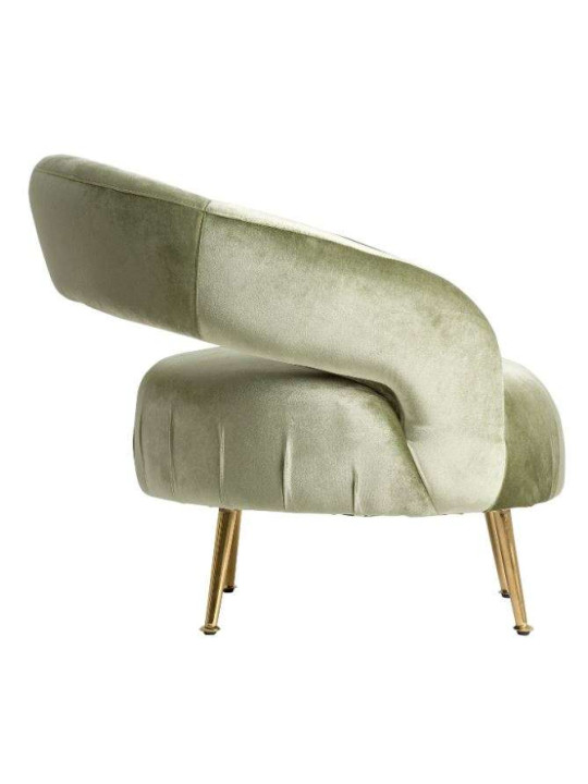 Fauteuil vert satiné design