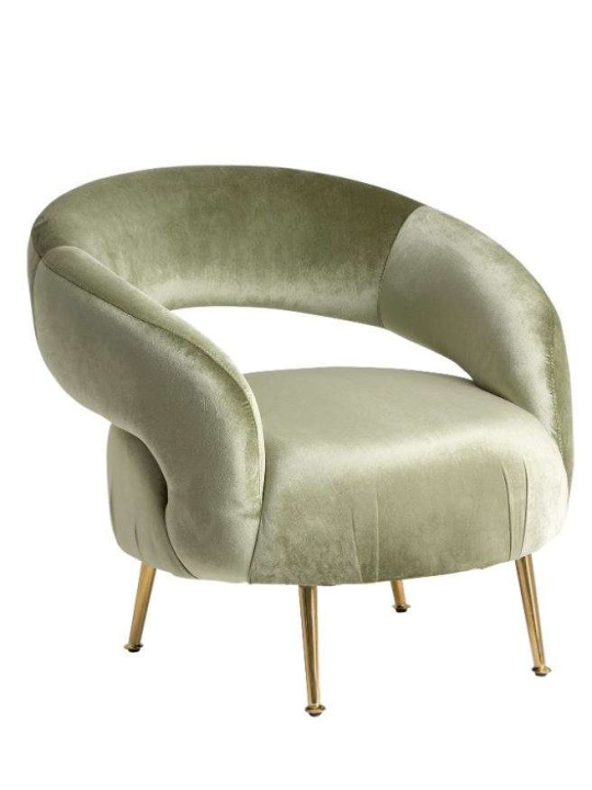Fauteuil vert satiné design Fauteuil vert satiné design